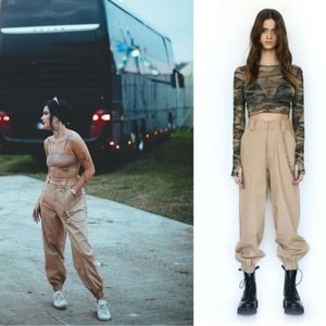 I.AM.GIA Tan Cobain Khaki Tapered Relaxed High Rise Pants Small